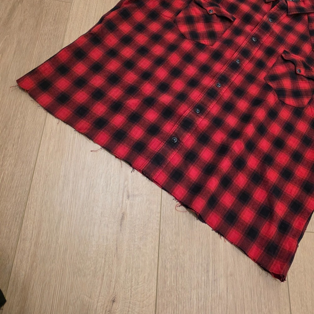 RRL Ralph Lauren Plaid Workshirt Mens XXL Western Sleeve & Hem Cut Distressed - Picture 6 of 16